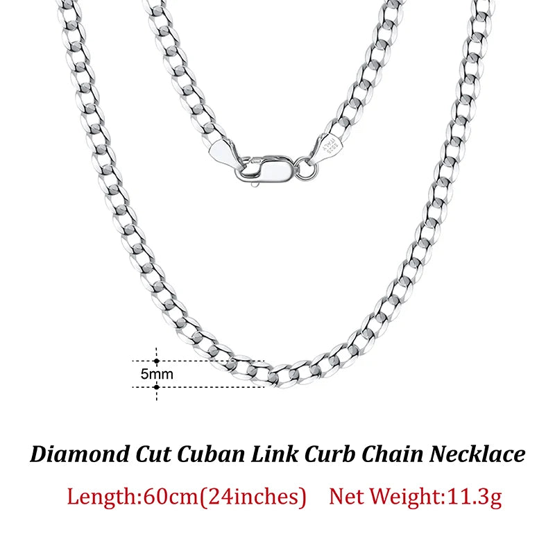 Cuban Link Curb Chain and Bracelets (18K GOLD PLATED 925 STERLING SILVER )