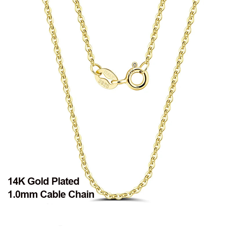 Cable Link Chain (18K GOLD PLATED 925 STERLING SILVER )