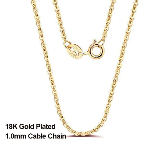 Cable Link Chain (18K GOLD PLATED 925 STERLING SILVER )